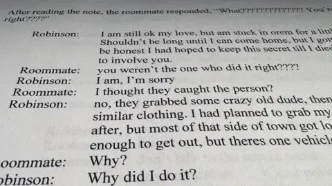 Full Conversation Log Involving Charlie Kirk Suspect and Housemate